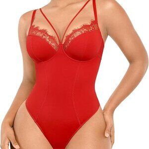🎀🫶🏻💌💓 SHAPELLX Women's Shapewear Lace Bodysuit Tummy Control Body Suits